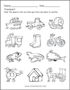 Forms Of Transportation – Cleverlearner Preschool Resources