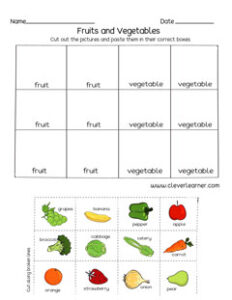 Fruits and Vegetables activity sheets for children – CleverLearner ...