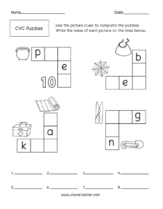 CVC Word Worksheets For Preschool And Kindergarten – CleverLearner ...