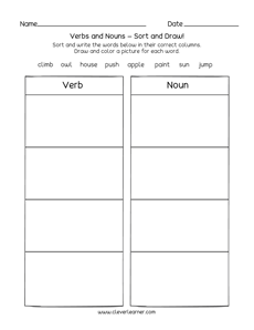 Free Verbs Grammar Activities for first grade kids