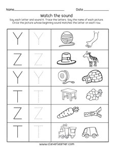 Free Letter Z Sound Activity Worksheet For Preschool Children