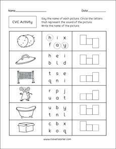 CVC Word Worksheets For Preschool And Kindergarten – CleverLearner ...