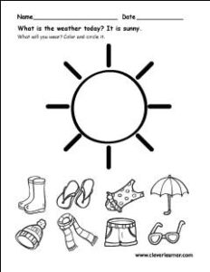 The weather worksheets for preschools – CleverLearner Preschool Resources